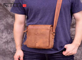 Foto van Tassen aetoo new handmade men s satchel casual slant leather bag scrub skin summer retro shoulder