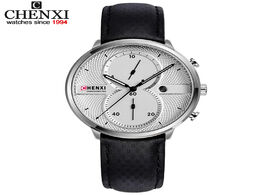 Foto van Horloge chenxi men wristwatches leather strap multifunctional quartz watch with date display male cl