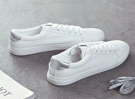 Foto van Schoenen fashion shoes women s vulcanize spring new casual classic solid color pu leather white snea