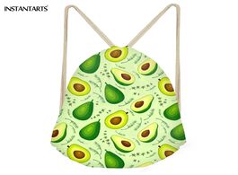 Foto van Tassen instantarts funny cartoon fruit avocado 3d printing drawstrings bags for teens girls casual s