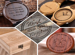 Foto van Horloge personality creative design logo message engraved carved customize only cost laser charge no