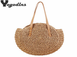 Foto van Tassen beach rattan bag hand woven straw bohemian summer handbag travel female tote wicker bolsos de