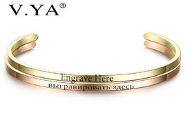 Foto van Sieraden v.ya fashion simple engraved bracelet for men women customized bangle rose gold silver colo