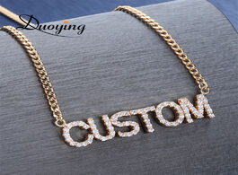 Foto van Sieraden duoying crystal pendant necklace for women stone chain zirconia necklaces personalized name