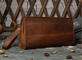 Foto van Tassen men vintage business cross body bag crazy horse cowhide clutch messenger briefcase famous bra