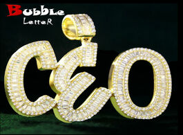 Foto van Sieraden custom name number baguette letters pendant gold color charm aaaa zirconia men s hip hop ne