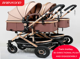Foto van Baby peuter benodigdheden twin detachable seats can lie high landscape lightweight easy to fold stro