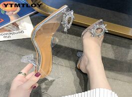 Foto van Schoenen luxury women pumps 2019 transparent high heels sexy pointed toe slip on wedding party brand