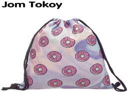 Foto van Tassen 2020 new fashion women holo donuts drawstring backpack 3d printing travel softback mochila ba