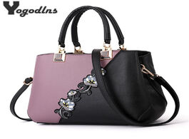Foto van Tassen fashion women handbags pu leather embroidery bags brand luxury shoulder bag hit color top han
