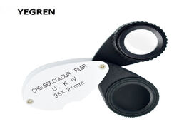 Foto van Gereedschap 35x foldable jewelry magnifier chelsea jade color filter double lens portable for gem id