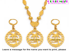 Foto van Sieraden anniyo customize name jewelry set beads necklaces earrings for women gold color personalise