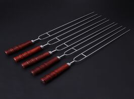 Foto van Huis inrichting 5pcs roasting forks with bag camping hot dog skewers bbq barbecue tool dls