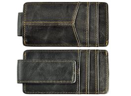 Foto van Tassen male quality leather designer fashion travel slim wallet front pocket magnetic money clip min