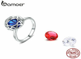 Foto van Sieraden bamoer diy new 925 sterling silver 3 colors zircon women finger rings for engagement weddin