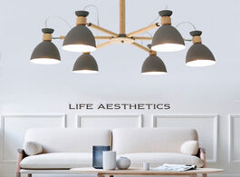 Foto van Lampen verlichting nordic modern adjustable solid wood chandelier e27 220v kitchen living room bedro