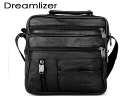 Foto van Tassen dreamlizer real cowhide leather men handbags black male messenger bags s small strap adjustab
