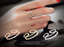 Foto van Sieraden new arrivals 925 sterling silver open rings double layer rhinestone for girl women gift jew