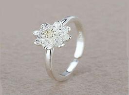 Foto van Sieraden xiyanike 925 sterling silver lotus flower adjustable rings creative simple fashion engageme