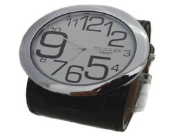 Foto van Horloge fashion top quality womage brand big watch 8 colors leather strap military round dial quartz