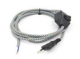 Foto van Lampen verlichting 220v ac europe plug power cord with dimmer switch textile braided cable electrica