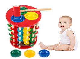 Foto van Speelgoed wooden toys batting ladder hand knock the ball montessori mathematics early educational co