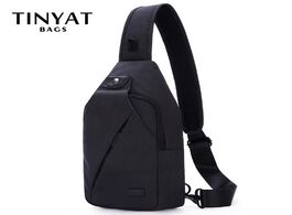 Foto van Tassen tinyat sling bag for 7.9 pad black casual functional men chest pack dual earphone jack should