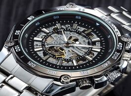 Foto van Horloge 2019 winner luminous brand steel men automatic mechanical watch skeleton military relogio ma