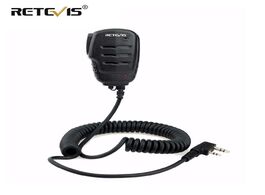 Foto van Telefoon accessoires retevis rs 111 walkie talkie speaker microphone ptt mic with 3.5mm earpiece jac