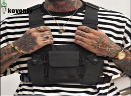 Foto van Tassen black tactical bag men nylon chest rig hip hop streetwear functional boy kanye west wist pack
