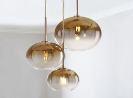 Foto van Lampen verlichting modern glass ball pendant light gradient color hanging lamp hanglamp kitchen fixt