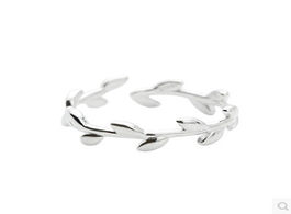 Foto van Sieraden 925 sterling silver wedding rings for women fashion jewelry simple hollow leaves open ring 