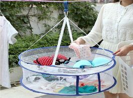 Foto van Huis inrichting dual layers folding drying racks nets mesh blue sweater underwear bra hanging basket