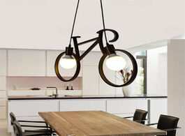 Foto van Lampen verlichting retro bicycle pendant light creative iron luminaire living room simple restaurant
