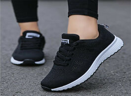 Foto van Schoenen women casual shoes fashion breathable sneakers walking mesh lace up flat tenis feminino gym