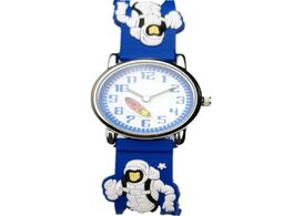 Foto van Horloge willis fashion children watch cartoon astronaut silicone bracelet blue watchband kids watche