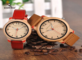 Foto van Horloge bobo bird lovers bamboo watches relogio feminino analog quartz casual wristwatches handmade 