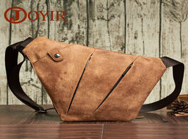 Foto van Tassen joyir genuine leather crossbody bag sling chest for men travel shoulder small messenger pack 