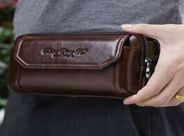 Foto van Tassen men genuine leather real cowhide cell mobile phone case cover purse cigarette money hip belt 