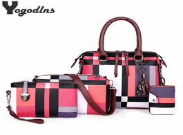 Foto van Tassen luxury handbags plaid women bags designer 2020 tassel purses set 4 pieces bag composite messe