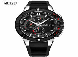 Foto van Horloge megir men s military sport chronograph watches silicone army quartz wristwatch relogios masc