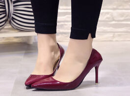 Foto van Schoenen women pump faux basic sandals solid colors 2018 slip on high heels femme sexy pumps black p