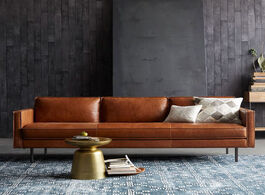 Foto van Meubels post modern light luxury sofa living room combination leather minimalist customizable couch