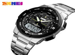 Foto van Horloge skmei watch men s fashion sport watches stainless steel strap mens stopwatch chronograph wat