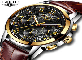 Foto van Horloge men s watches fashion brand lige multifunction chronograph quartz watch military sport male 