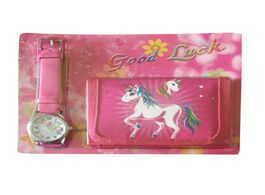 Foto van Horloge 1pcs hot sale new unicorn cartoon kids watch wristwatch and wallet purse gifts