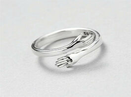 Foto van Sieraden new creative personality simple fashion 925 sterling silver jewelry hug hand peace love exq