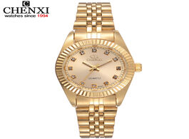 Foto van Horloge chenxi brand top luxury ladies gold watch women golden clock female dress rhinestone quartz 