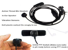 Foto van Telefoon accessoires throat mic earpiece headset finger ptt radio transceiver for baofeng uv5r 888s 
