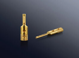 Foto van Elektronica viborg audio high quality 4pcs vb401g pure copper gold plated banana plug for speaker ca
